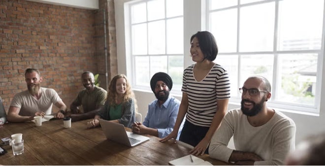 Educators collaborating in meeting