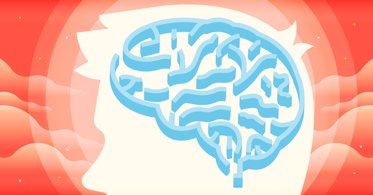 A graphic of an adolescent's head with an outline of the brain.